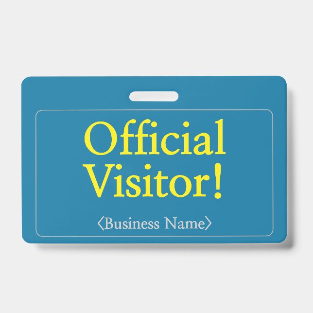Professional "Official Visitor!" Badge ID Badge (Front)
