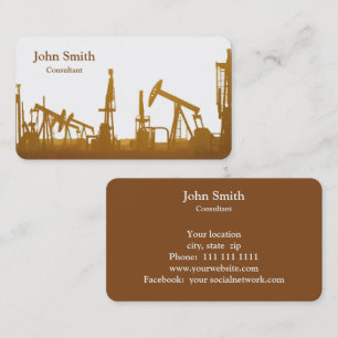 Professional Oil rig silhouette Business Card