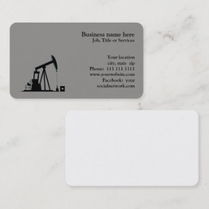 Professional Oil rig silhouette Business Card