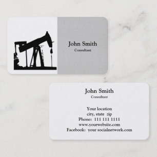 Professional Oil rig silhouette Business Card
