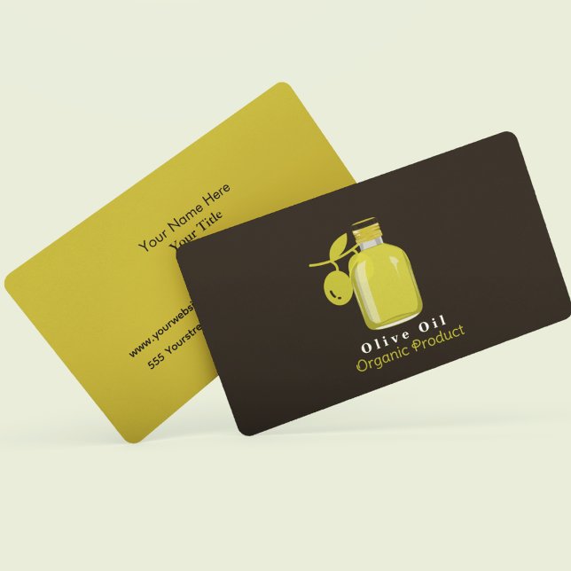 Professional Olive Oil Organic Product Small Business Card (Creator Uploaded)