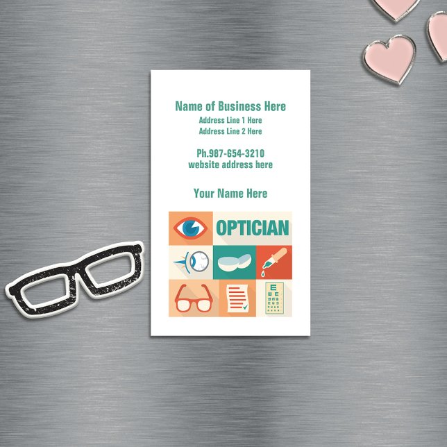 Professional Optician Iconic Design Magnetic Business Card (Creator Uploaded)