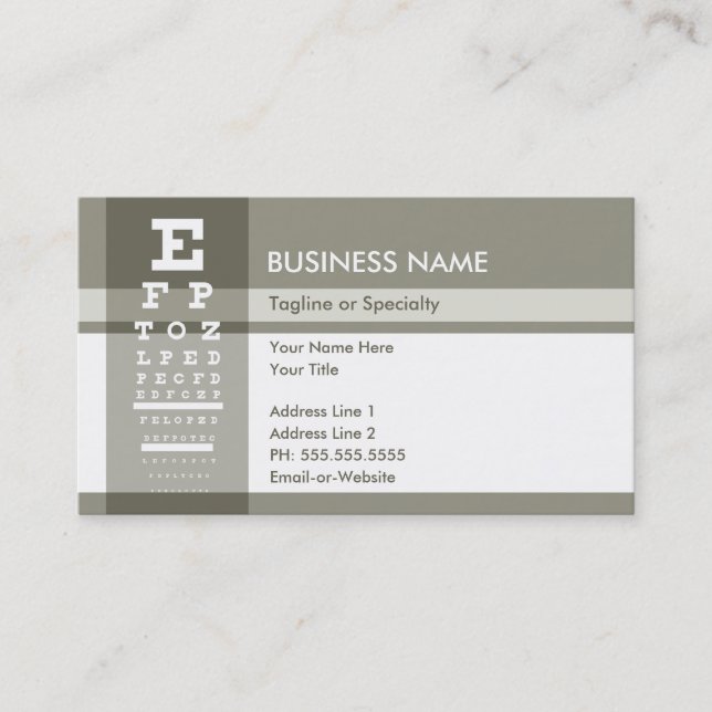 professional optometrist business card (Front)