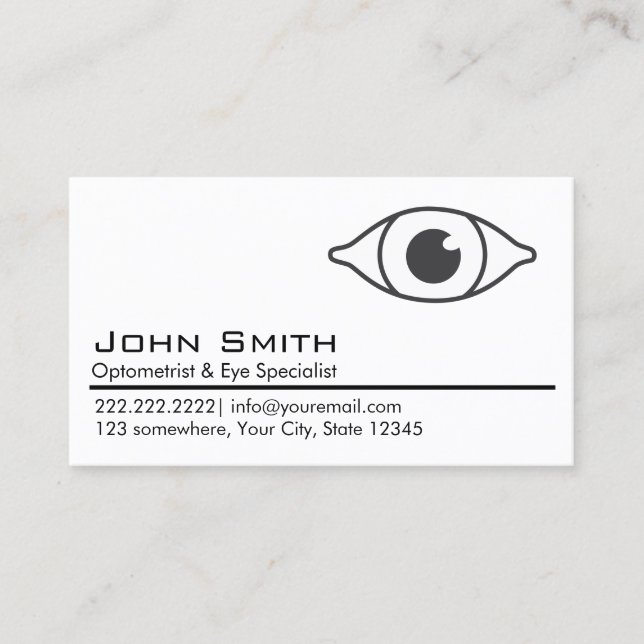 Professional Optometrist & Eye Care Business Card (Front)
