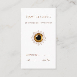 Professional Optometry Appointment Brown Eye Business Card