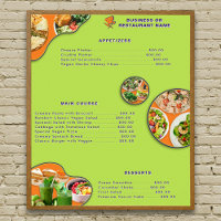 Professional Orange Purple Green Vegan Food Menu