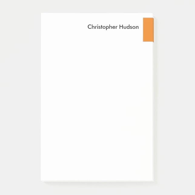 Professional Orange White Simple Plain Creative Post-it Notes (Front)