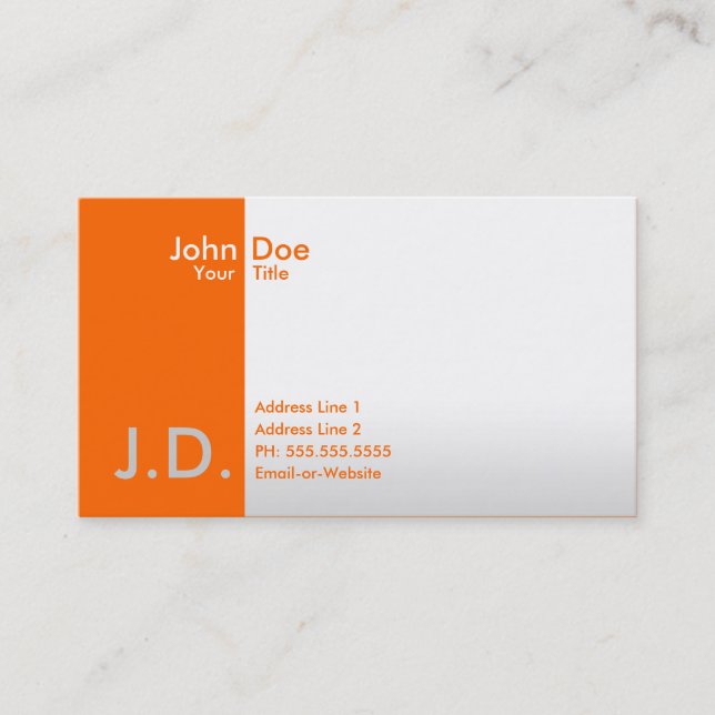 professional oranges business card (Front)