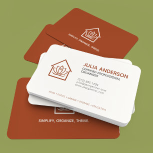 Professional Organiser Terracotta Business Card