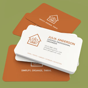 Professional Organizer Dark Orange Business Card
