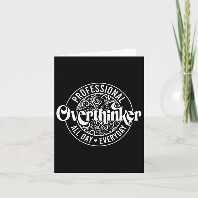 Professional Overthinker All Day Fun Mental Health Card (Front)