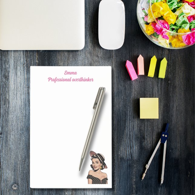 Professional overthinker,elegant,Pink Personalised Post-it Notes (Creator Uploaded)