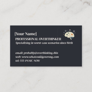 Professional Overthinker Funny Chaos Agent Business Card