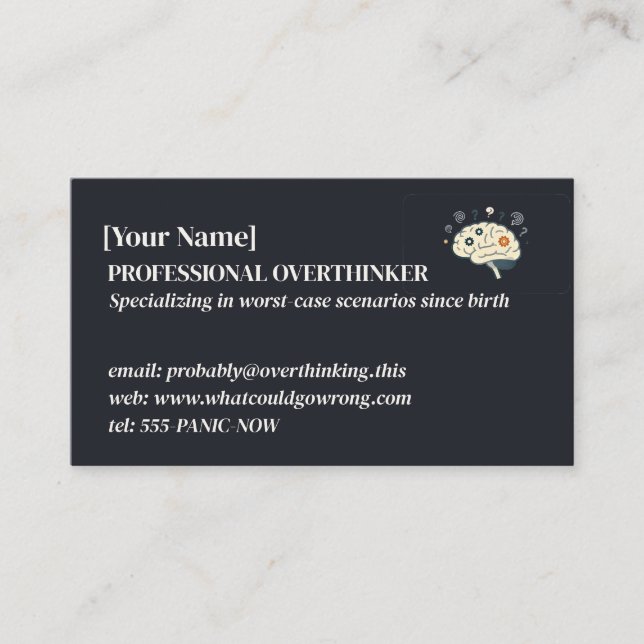 Professional Overthinker Funny Chaos Agent Business Card (Front)