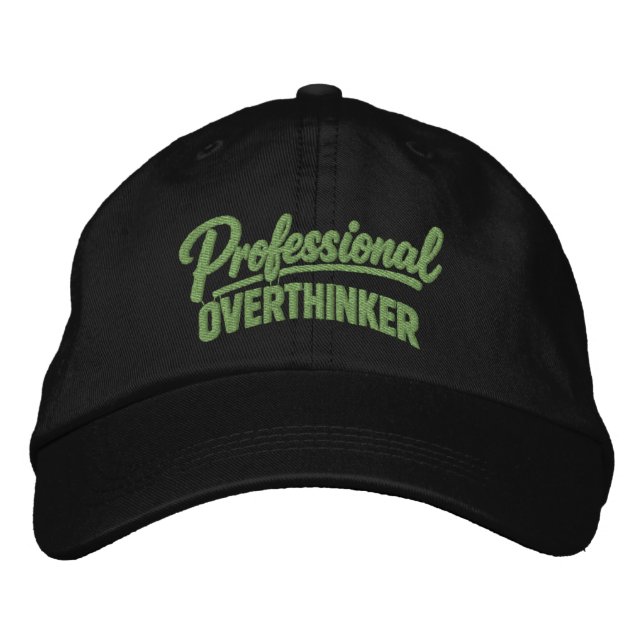 Professional Overthinker Funny Humour Embroidered Hat (Front)