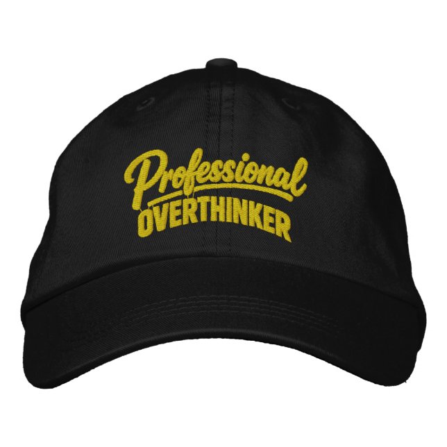 Professional Overthinker Funny Humour Embroidered Hat (Front)