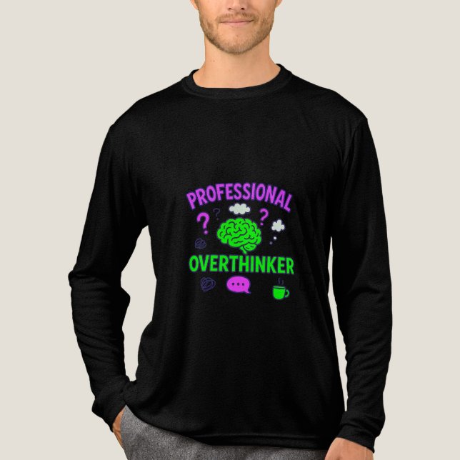 Professional Overthinker Funny Quote Tri-Blend Shirt (Front)