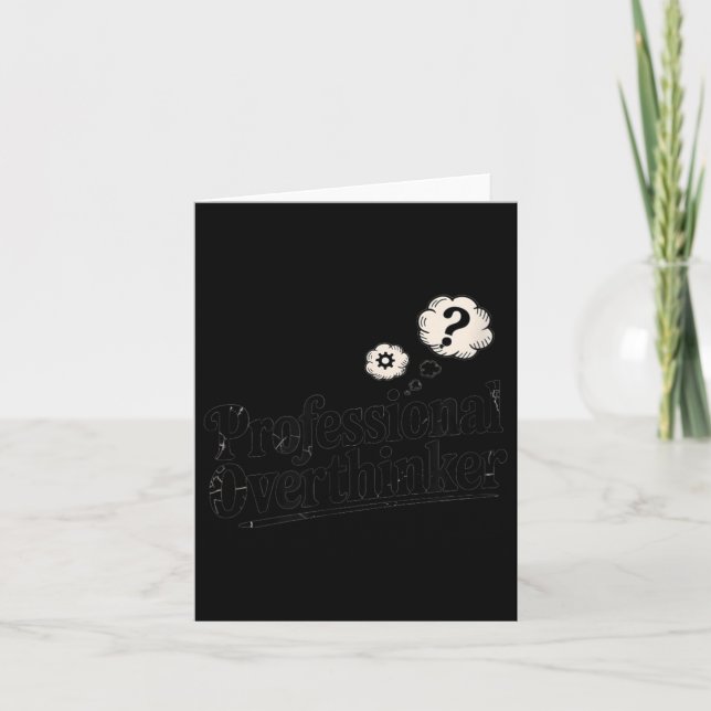 Professional Overthinker Funny Sarcastic Quote Card (Front)