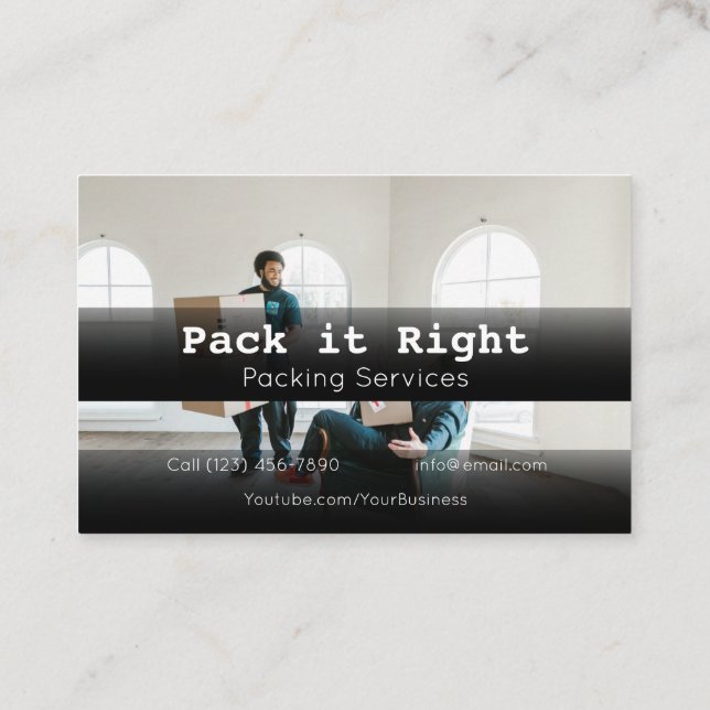 Professional Packing Shipping Moving Services  Business Card (Back)