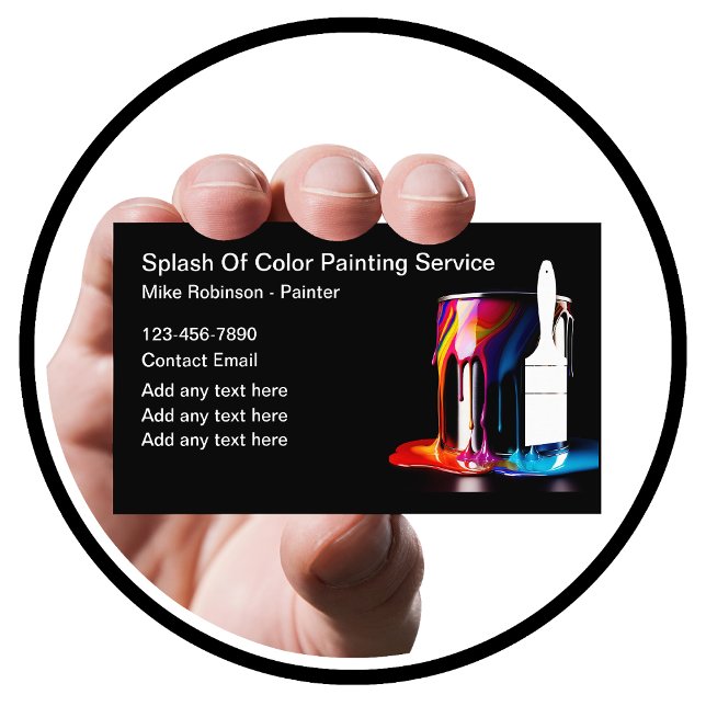 Professional Painter Colourful Paint Can Design Business Card (Creator Uploaded)