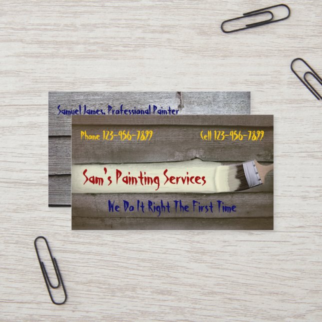 Professional Painter Contractor Business Card (Front/Back In Situ)