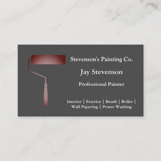 Professional Painter Paint Roller Business Card (Front)