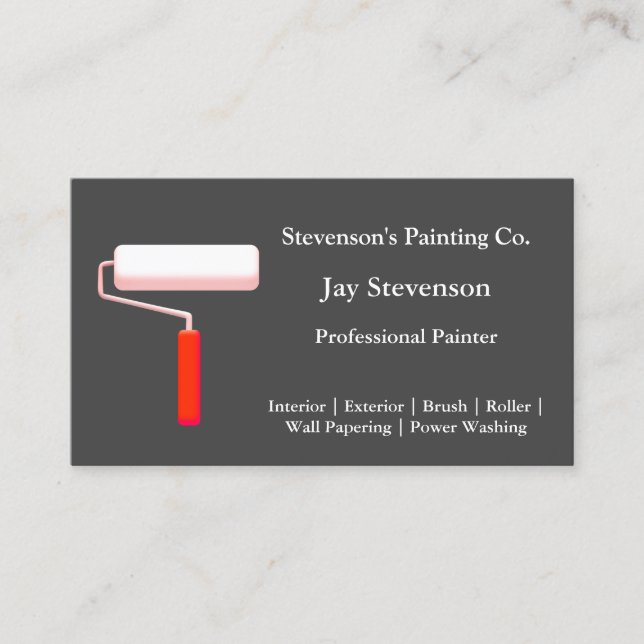 Professional Painter Paint Roller Business Card (Front)