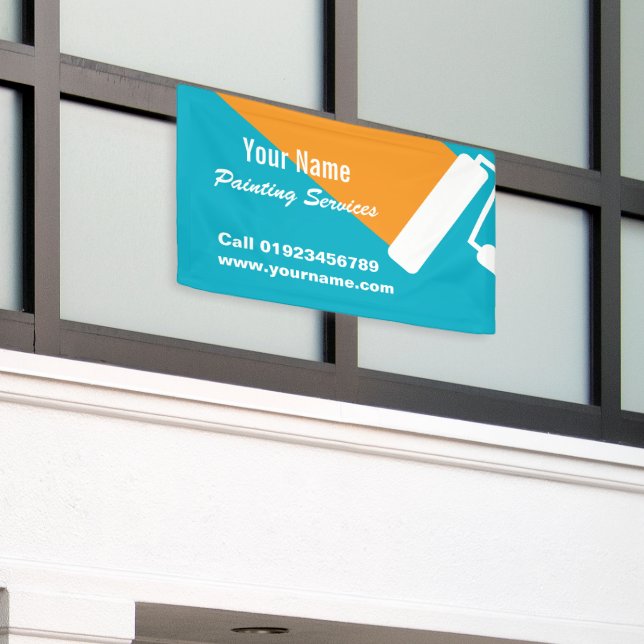 Professional painter painting services advertising banner (Outside Building)