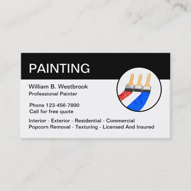 Professional Painter Unique Business Cards (Front)