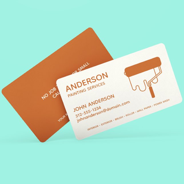 Professional Painting Dark Orange Custom Business Card (Creator Uploaded)