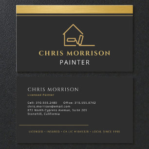 Professional Painting Service Gold Black Business Card