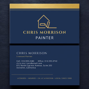 Professional Painting Service Navy Blue Business Card