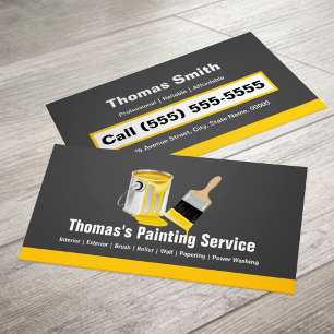 Professional Painting Service Painter Paint Brush Business Card