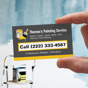 Professional Painting Service Painter Paint Brush Magnetic Business Card