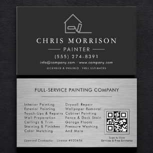 Professional Painting Service QR Code Business Card