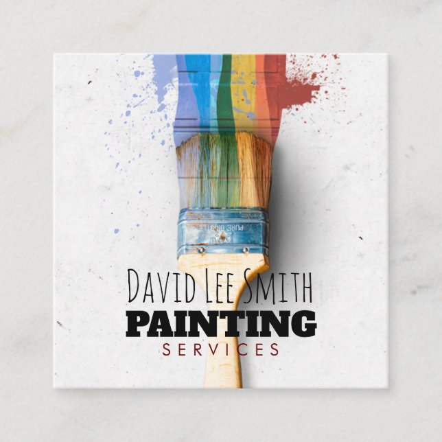 Professional Painting Service Square Business Card (Front)