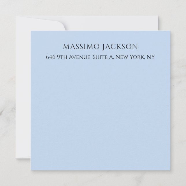 Professional pale blue modern minimalist name (Front)