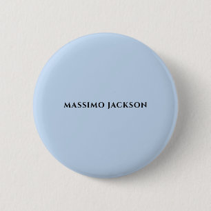 Professional pale blue modern minimalist name 6 cm round badge