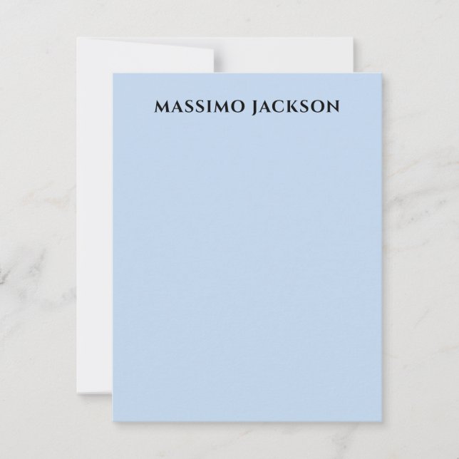 Professional pale blue modern minimalist name card (Front)