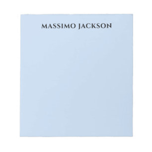Professional pale blue modern minimalist name notepad