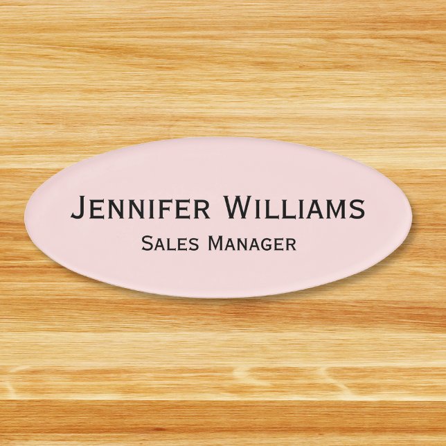 Professional Pastel Pink Office Business Magnetic Name Tag (Professional Pastel Pink Office Business Magnetic Name Tag)
