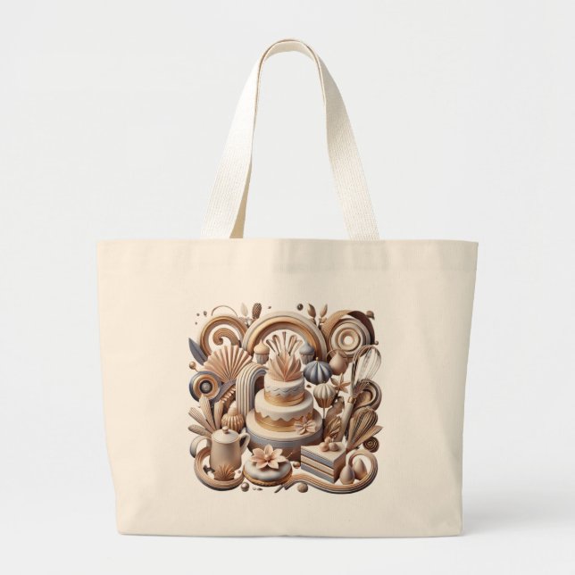 Professional Pastry Chef Large Tote Bag (Front)