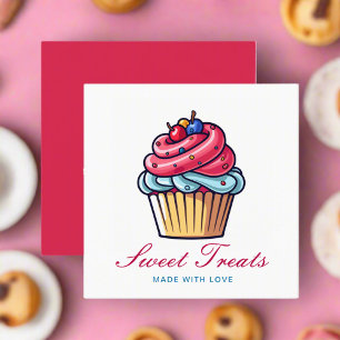 Professional Pastry Chef Sweet Treats Cupcake  Square Business Card