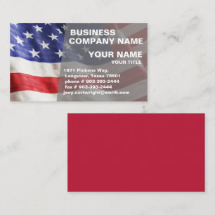 Professional Patriotic Red White Blue USA Flag Business Card