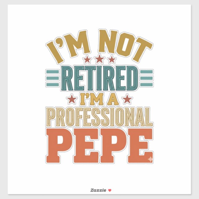 Professional Pepe Retirement Vintage Typography Sh (Sheet)