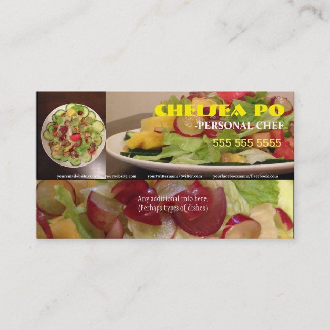 Professional Personal Chef Business Card (Front)