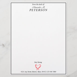 Professional Personal Name Heart Message Address Custom Letterhead