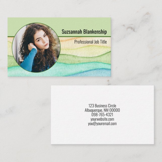 Professional Personal Security Custom Round Photo Business Card (Front/Back)