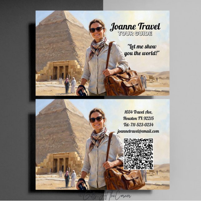 Professional Personal Tour Guide Pyramid Business Card (Creator Uploaded)