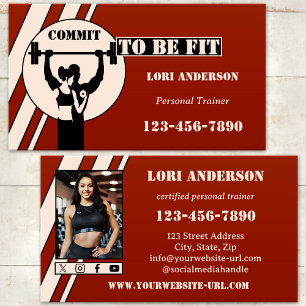 Professional Personal Trainer Fitness Instructor Business Card